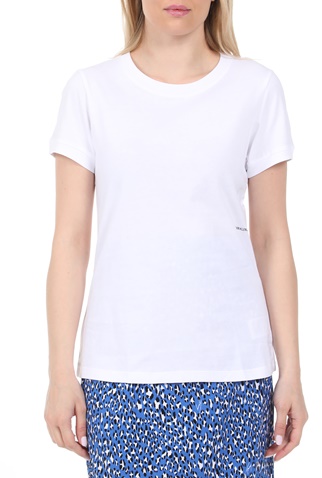 CALVIN KLEIN JEANS-Γυναικεία μπλούζα CALVIN KLEIN JEANS MICRO BRANDING OFF PLACED λευκή