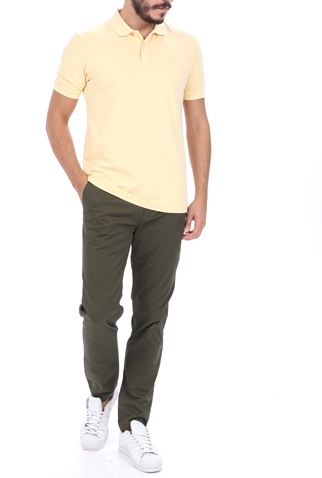 SCOTCH & SODA-Ανδρική polo μπλούζα SCOTCH & SODA Organic cotton garment-dyed κίτρινη