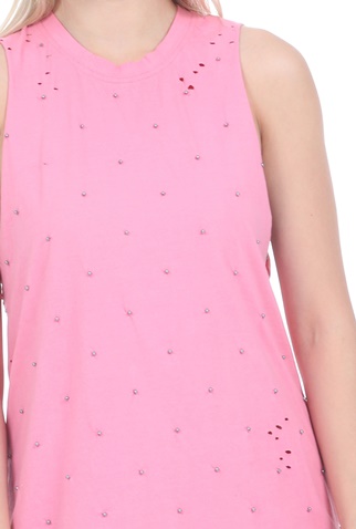 RELIGION-Γυναικείο mini φόρεμα RELIGION BEACH DRESS WITH HOLES ροζ