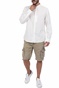 GABBA-Ανδρικό πουκάμισο GABBA Rella Linen λευκό