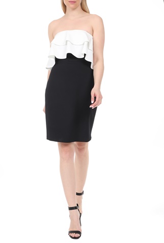 GAUDI-Γυναικείο strapless mini φόρεμα GAUDI μαύρο λευκό