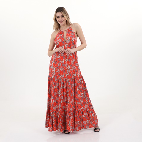 GAUDI-Γυναικείο maxi φόρεμα GAUDI GFS.1S1.030.023 πορτοκαλί floral
