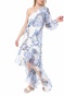 GAUDI-Γυναικείο maxi φόρεμα GAUDI λευκό μπλε