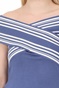 GAUDI-Γυναικεία off shoulder μπλούζα GAUDI μπλε λευκή