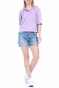 KENDALL + KYLIE-Γυναικεία φούτερ μπλούζα KENDALL + KYLIE BLANKET STITCH μοβ