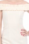 KENDALL + KYLIE-Γυναικείο mini off the shoulder φόρεμα KENDALL + KYLIE μπεζ