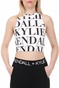 KENDALL + KYLIE-Γυναικείο top KENDALL + KYLIE CHIARA'S PRINT AMERIKEN λευκό μαύρο