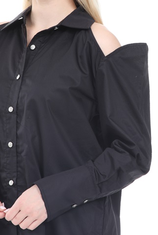 KENDALL + KYLIE-Γυναικείο mini φόρεμα KENDALL + KYLIE OPENSHOULDER POPLIN μαύρο