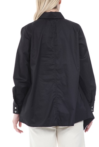 KENDALL + KYLIE-Γυναικείο πουκάμισο KENDALL + KYLIE ASYMETRIC OVERSIZED μαύρο