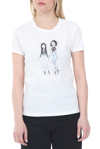 KENDALL + KYLIE-Γυναικείο t-shirt KENDALL + KYLIE BITMOJI CLASSIC λευκό