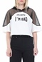 KENDALL + KYLIE-Γυναικεία μπλούζα KENDALL + KYLIE FOLLOW ME HOODY MASH λευκή μαύρη