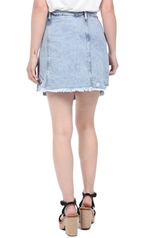 KENDALL + KYLIE-Γυναικεία jean mini φούστα KENDALL + KYLIE CROSSED DESTROYED μπλε
