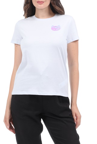 KARL LAGERFELD-Γυναικείο t-shirt KARL LAGERFELD mini ikonik choupette λευκό