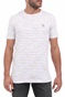 GARCIA JEANS-Ανδρικό t-shirt GARCIA JEANS λευκό μπεζ