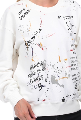 ECOALF-Γυναικεία φούτερ μπλούζα ECOALF LOST SWEATSHIRT λευκή
