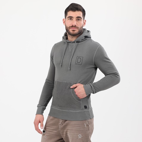 DIRTY LAUNDRY-Ανδρική φούτερ μπλούζα DIRTY LAUNDRY IN/OUT POCKET HOODIE γκρι