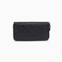 FOLLI FOLLIE-Γυναικείο πλεκτό δερμάτινο πορτοφόλι FOLLI FOLLIE Mini Discoveries μαύρο