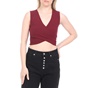 ATTRATTIVO-Γυναικείο cropped top ATTRATTIVO μπορντό