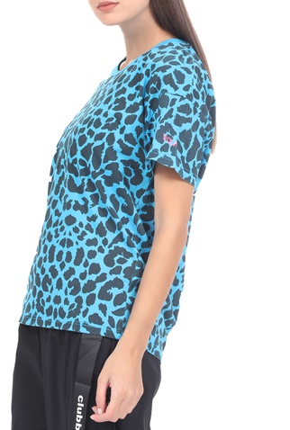 WOLM-Γυναικείο t-shirt WOLM μπλε μαύρο