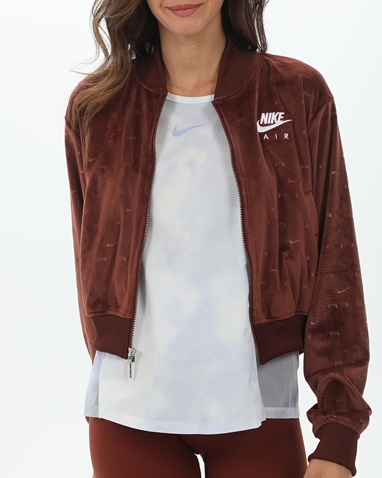 NIKE-Γυναικείο βελουτέ jacket NIKE DD5449 W NSW AIR VLR JKT καφέ