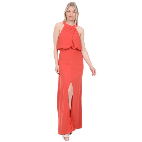 ATTRATTIVO-Γυναικείο μακρύ φόρεμα ATTRATTIVO πορτοκαλί