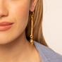 APOXYLO-Γυναικεία κρεμαστά σκουλαρίκια APOXYLO 741 SIMPLICITY μπεζ χρυσά