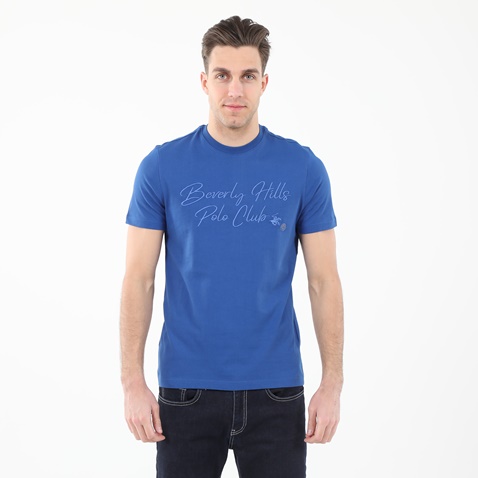 BEVERLY HILLS POLO CLUB-Ανδρικό t-shirt BEVERLY HILLS POLO CLUB BHP.CNT.042.010 μπλε
