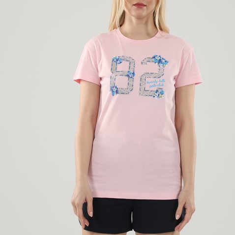 BEVERLY HILLS POLO CLUB-Γυναικεία μπλούζα BEVERLY HILLS POLO CLUB BHW.1S1.016.036 ροζ