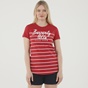BEVERLY HILLS POLO CLUB-Γυναικεία μπλούζα BEVERLY HILLS POLO CLUB BHW.1S1.016.042 κόκκινη λευκή