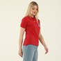 BEVERLY HILLS POLO CLUB-Γυναικεία polo μπλούζα BEVERLY HILLS POLO CLUB BHW.CNT.062.009 κόκκινη