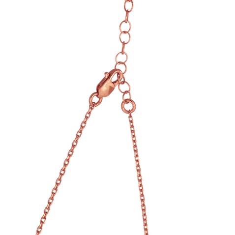 JEWELTUDE-Γυναικείο ασημένιο κοντό κολιέ JEWELTUDE 11075 ροζ επιχρυσωμένο