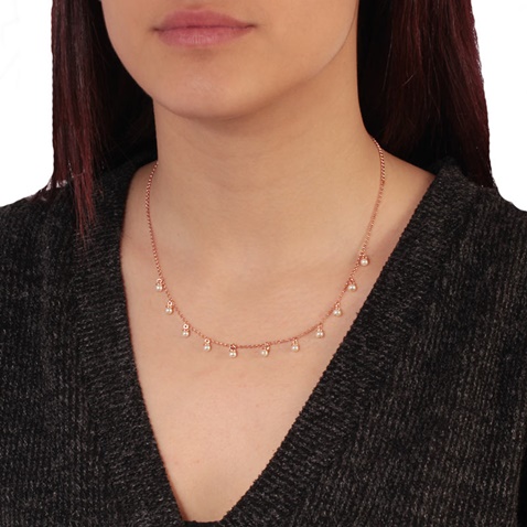 JEWELTUDE-Γυναικείο σημένιο κοντό κολιέ JEWELTUDE 11081 με μαργαριτάρια