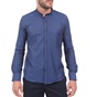 MARTIN & CO-Ανδρικό πουκάμισο MARTIN & CO SLIM FIT MAO μπλε