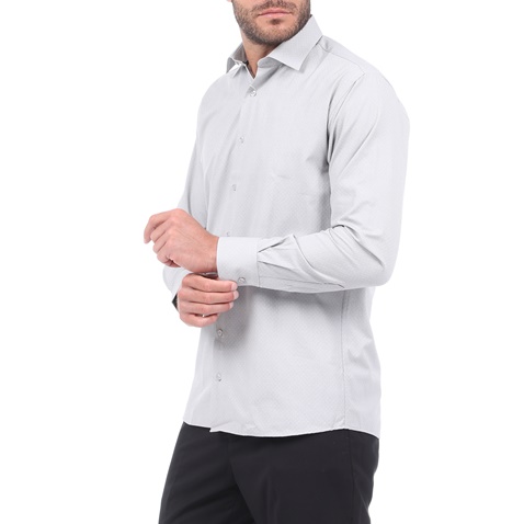 MARTIN & CO-Ανδρικό πουκάμισο MARTIN & CO REGULAR FIT γκρι εκρού