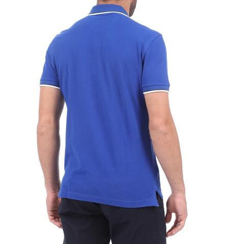 MARTIN & CO-Ανδρική polo μπλούζα MARTIN & CO μπλε