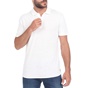 DIRTY LAUNDRY-Ανδρική λινή polo μπλούζα DIRTY LAUNDRY λευκή