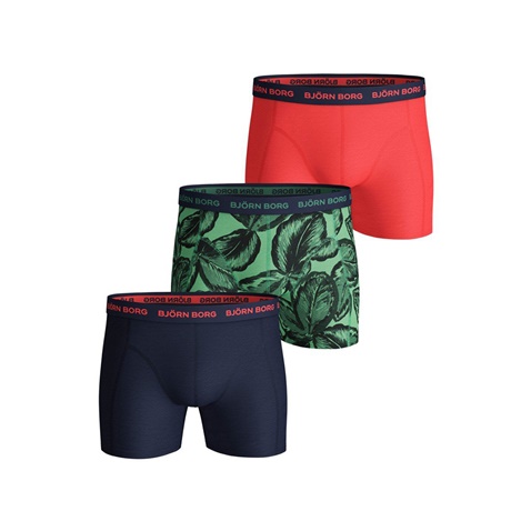 BJORN BORG-Ανδρικά εσώρουχα boxer σετ των 3 BJORN BORG μπλε κόκκινο πράσινο