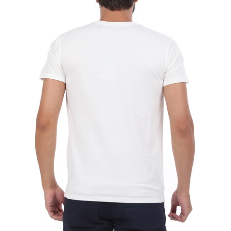 BATTERY-Ανδρική μπλούζα BATTERY 9 PEACH FINISH λευκή