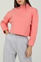 AMERICAN VINTAGE-Γυναικεία cropped φούτερ μπλούζα AMERICAN VINTAGE ροζ