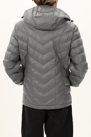 GUESS-Ανδρικό puffer μπουφάν GUESS GU0APM1BL44WE7A00000 STRETCH γκρι ασημί