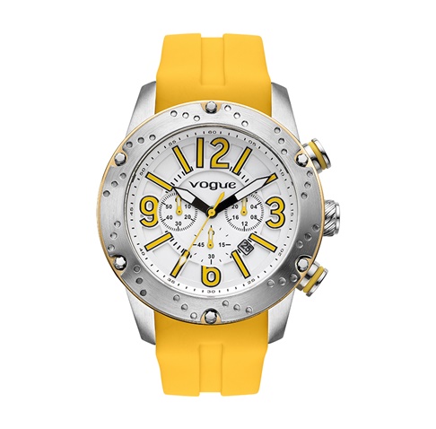 VOGUE-Γυναικείο ρολόι με λουράκι από σιλικόνη VOGUE κίτρινο