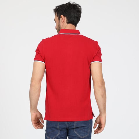 MARTIN & CO-Ανδρική polo μπλούζα MARTIN & CO κόκκινη
