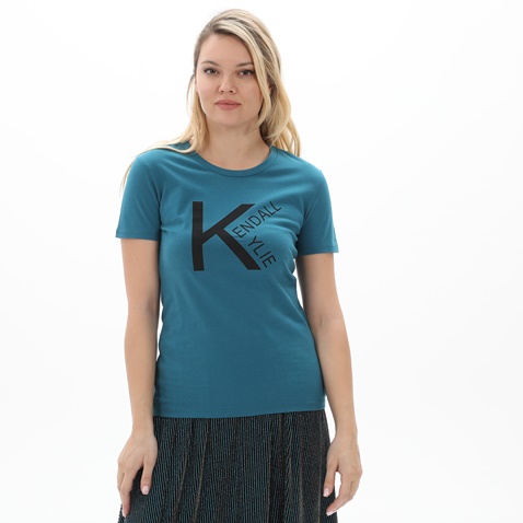 KENDALL+KYLIE-Γυναικείο t-shirt KENDALL+KYLIE ACTIVE LOGO V4 μπλε