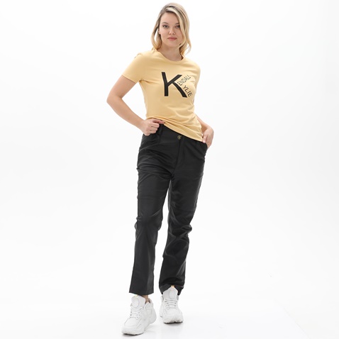 KENDALL+KYLIE-Γυναικείο t-shirt KENDALL+KYLIE KKW.1W1.016.034 K&K W ACTIVE LOGO V4 κίτρινο