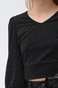 KENDALL + KYLIE-Γυναικεία cropped μπλούζα KENDALL + KYLIE μαύρη