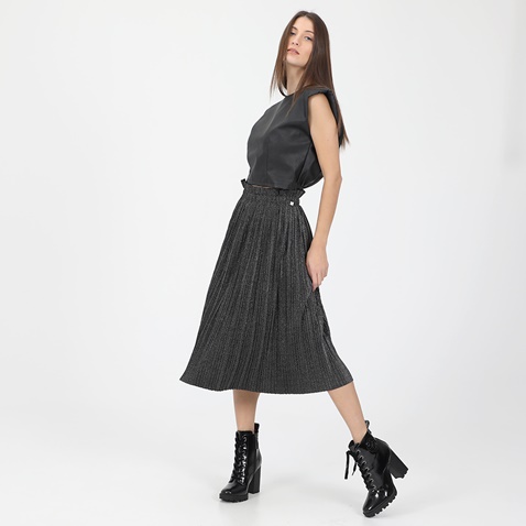 ATTRATTIVO-Γυναικεία midi φούστα ATTRATTIVO μαύρη