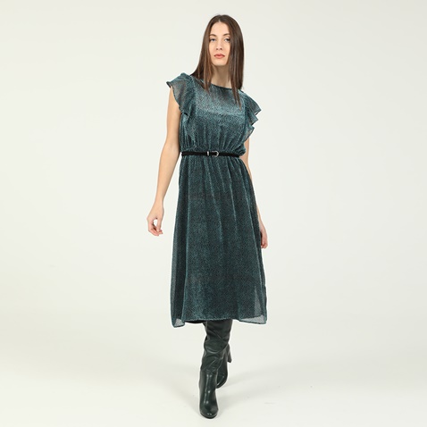 ATTRATTIVO-Γυναικείο midi φόρεμα ATTRATTIVO μπλε μαύρο