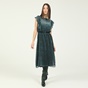 ATTRATTIVO-Γυναικείο midi φόρεμα ATTRATTIVO μπλε μαύρο