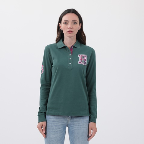 BEVERLY HILLS POLO CLUB-Γυναικεία μπλούζα polo BEVERLY HILLS POLO CLUB πράσινο 