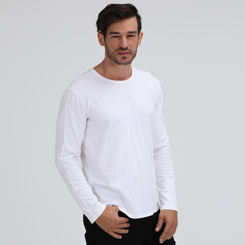 DIRTY LAUNDRY-Ανδρική μπλούζα DIRTY LAUNDRY DESIGNED SLUB JERSEY COTTON L/ λευκή